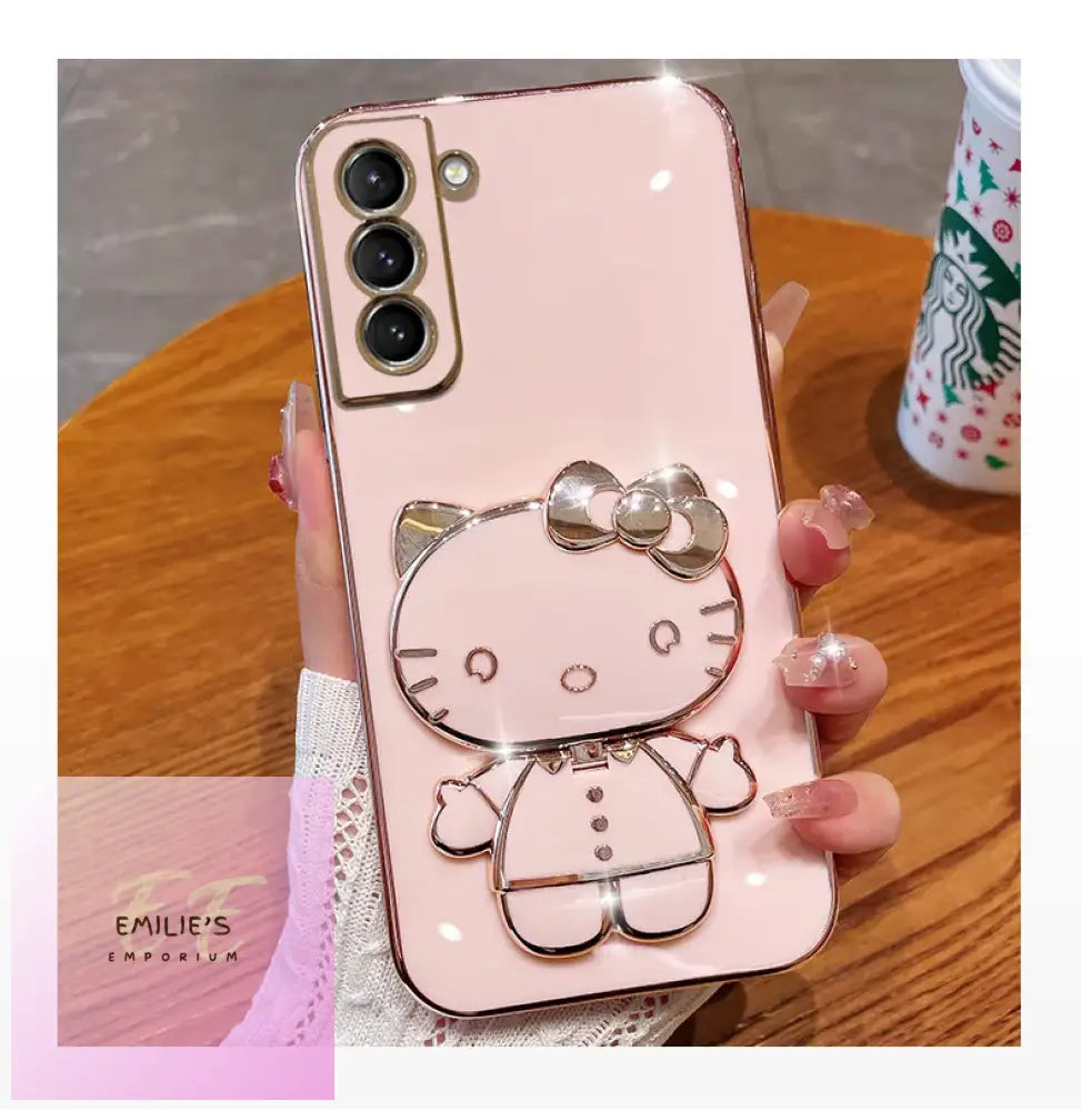 Luxury Plating Hello Kitty Case For Samsung Galaxy S10 & Plus - Choice Of Colour Pink /