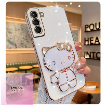 Luxury Plating Hello Kitty Case For Samsung Galaxy S22 Plus Ultra - Choice Of Colour