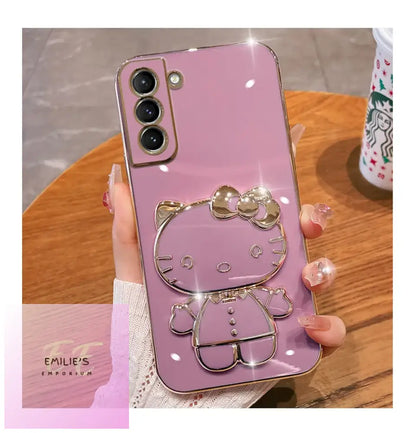 Luxury Plating Hello Kitty Case For Samsung Galaxy S22 Plus Ultra - Choice Of Colour