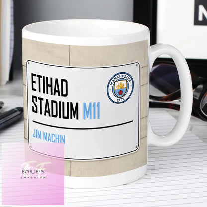 Manchester City Fc Street Sign Mug