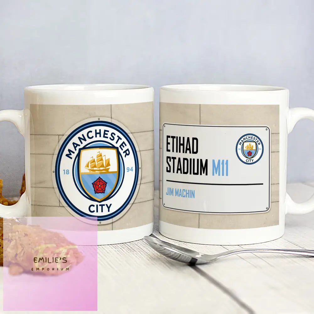 Manchester City Fc Street Sign Mug