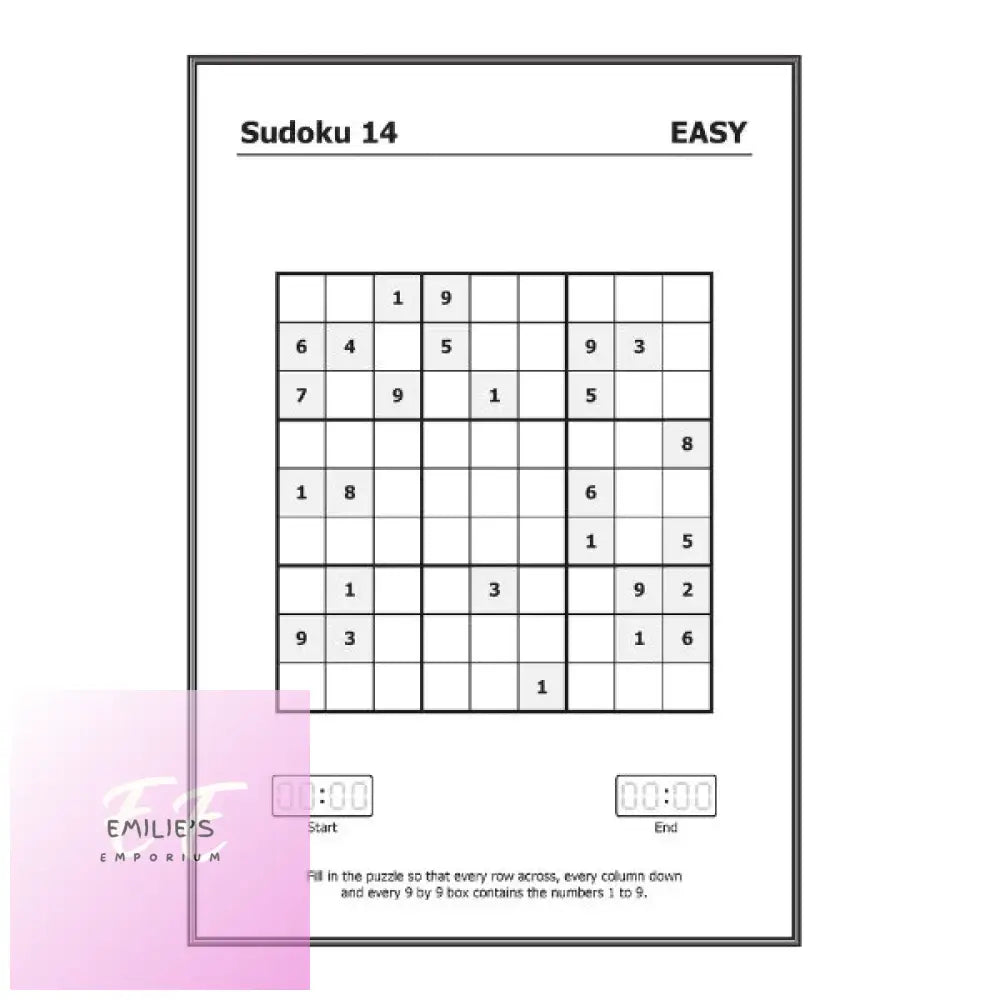 Mega Large Print Modern Sudoku Book Easy & Medium