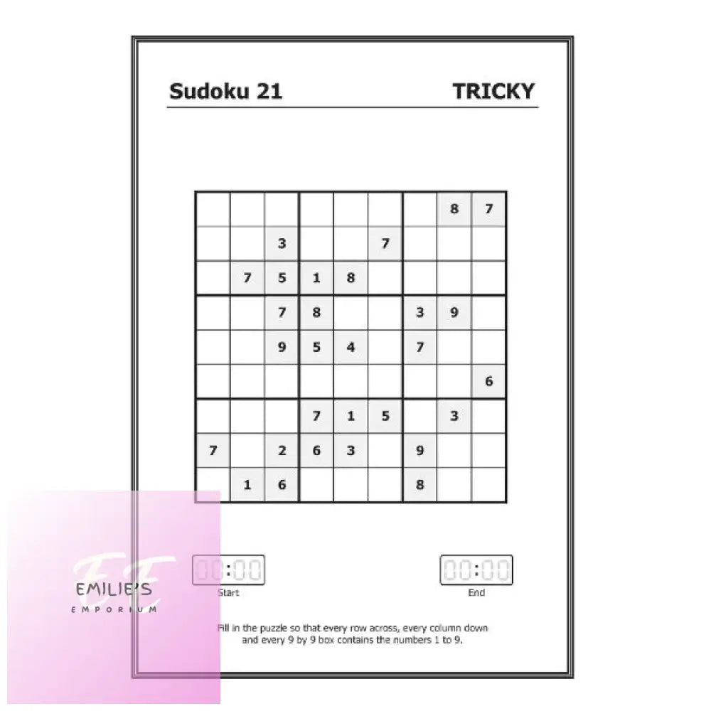 Mega Large Print Modern Sudoku Book Tricky & Hard