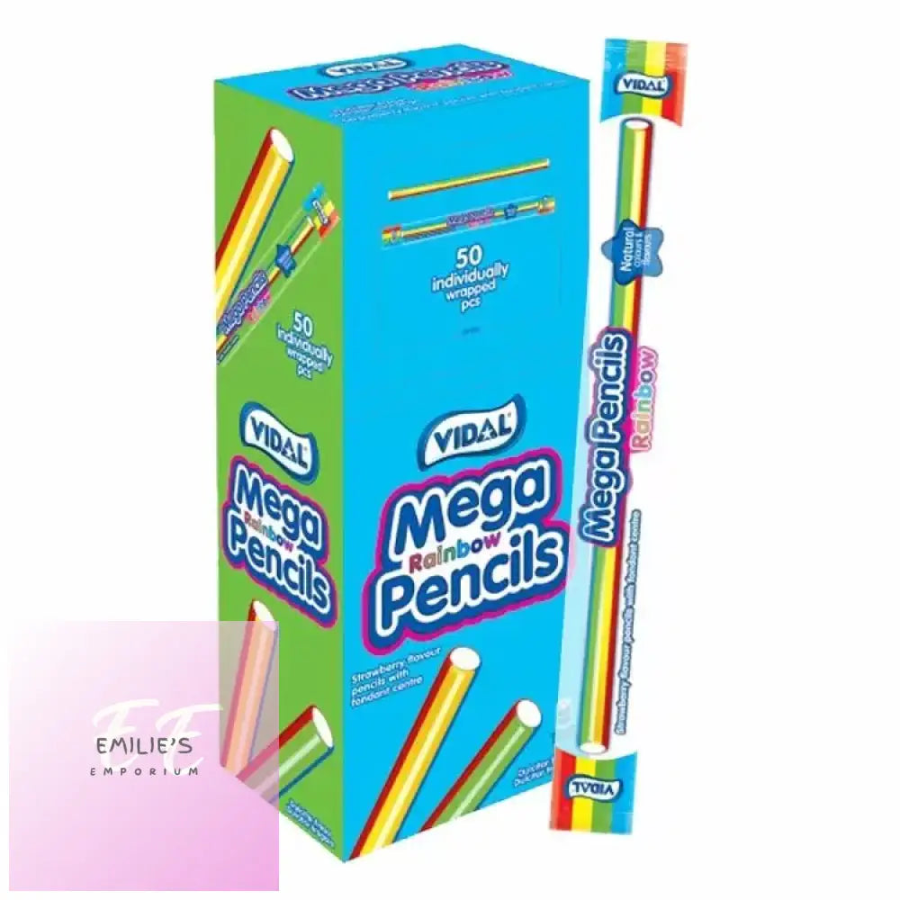 Mega Rainbow Strawberry Pencils (Vidal) 50X23G