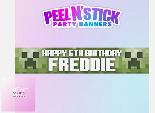 Minecraft Personalised Birthday Party Banner Xl