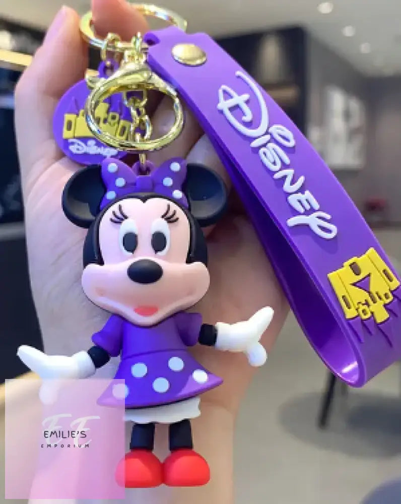 Minnie Mouse Wearing Purple Key Ring