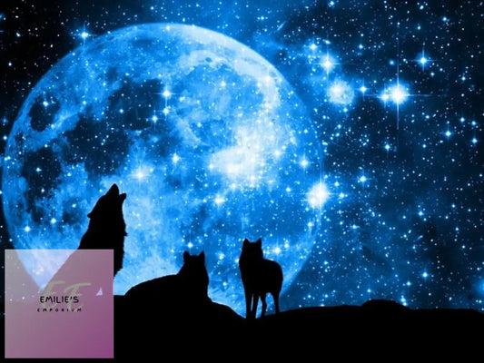 Moon Night Wolf Pack Diamond Art