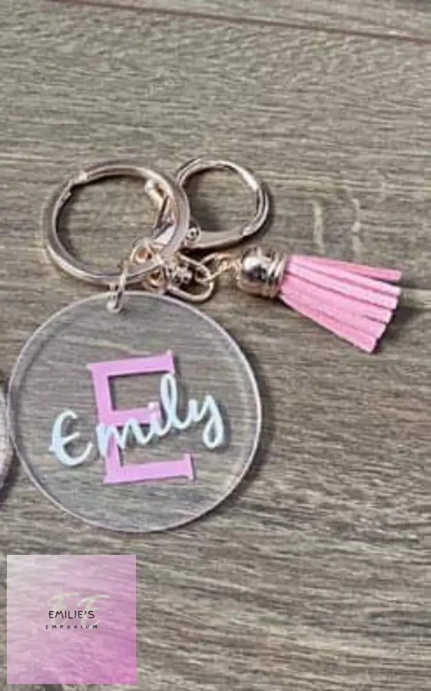 Name - Circle Personalised Keyring