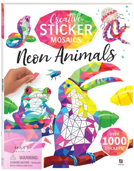 Neon Animals Jumbo Sticker Mosaic Book