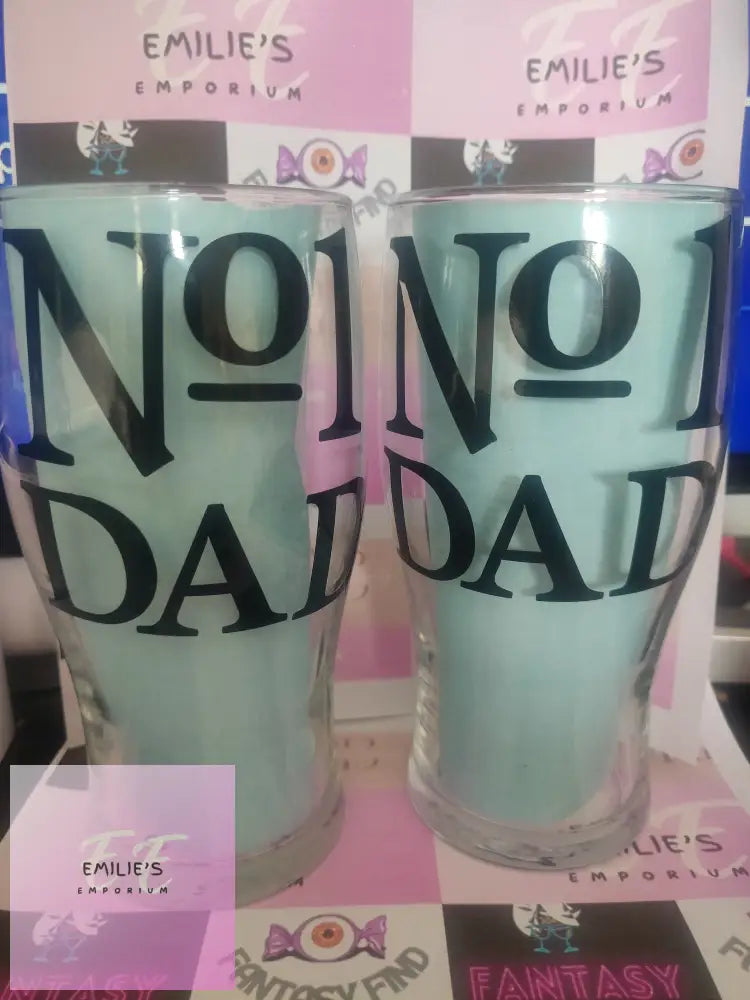 No.1 Dad Pint Glass (Without Glitter)