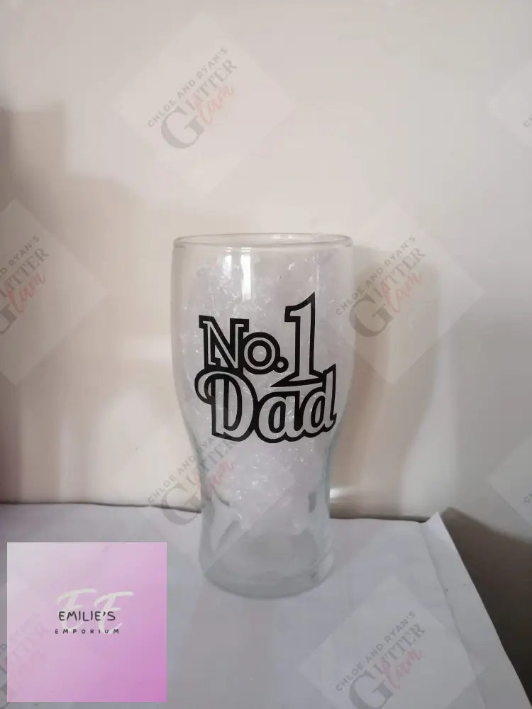 No.1 Dad Pint Glass (Without Glitter)