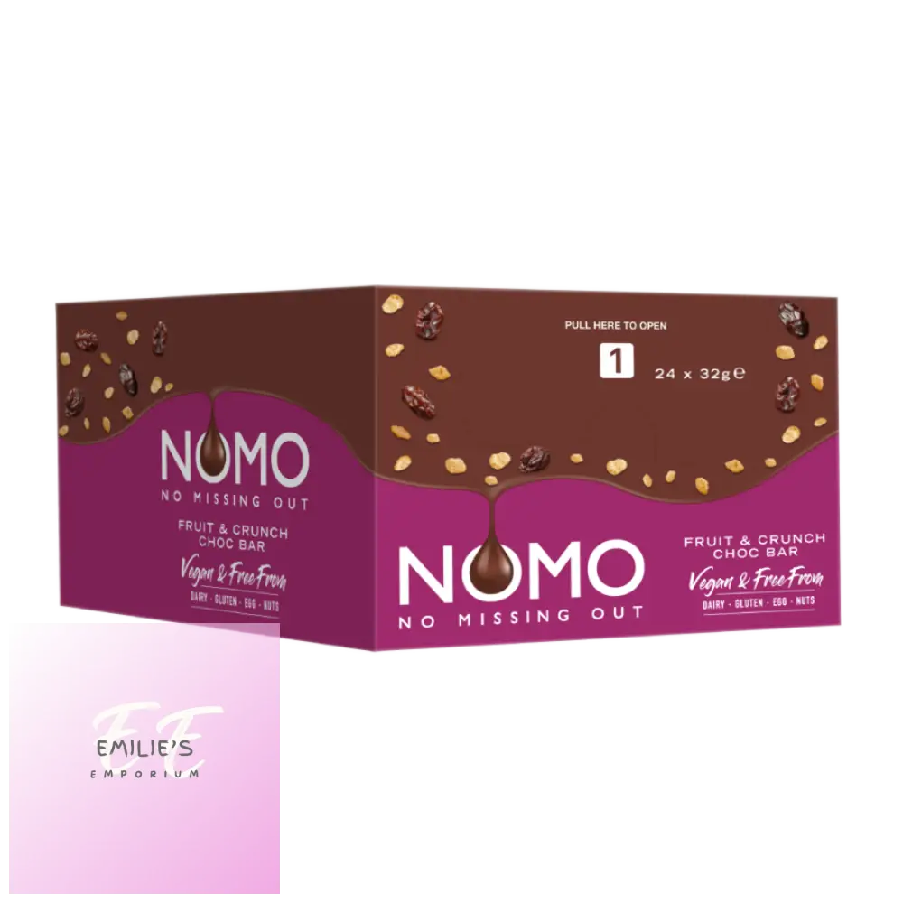 Nomo Fruit & Crunch Vegan Chocolate Bar 24 X 32G