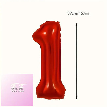 Number Themed Birthday Balloon- Red - Choice Of Number