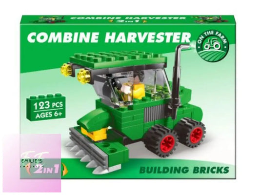 On The Farm Combine Harvester Building Brick Set