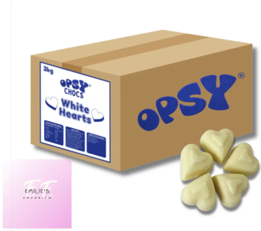 Opsy Choc White Hearts 3Kg