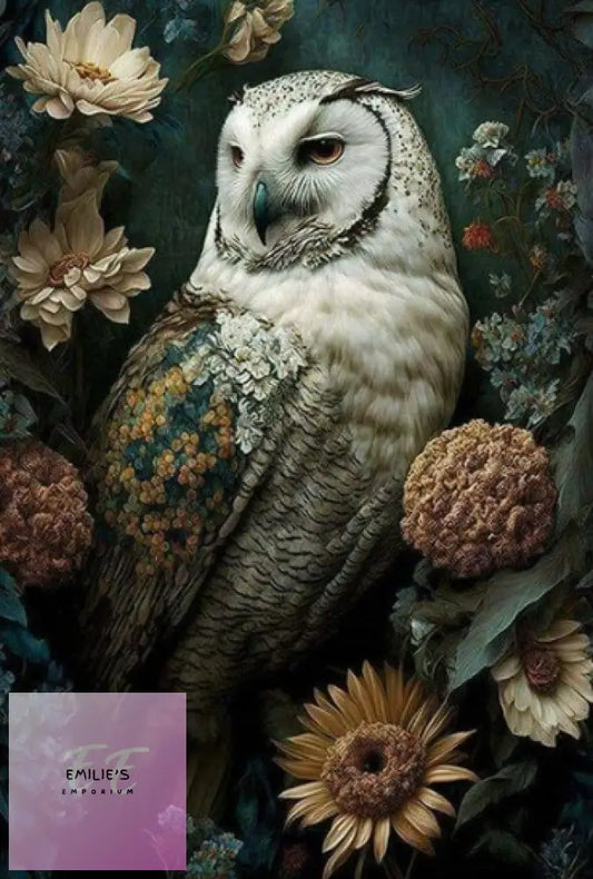 Owl & Flowers Diamond Art