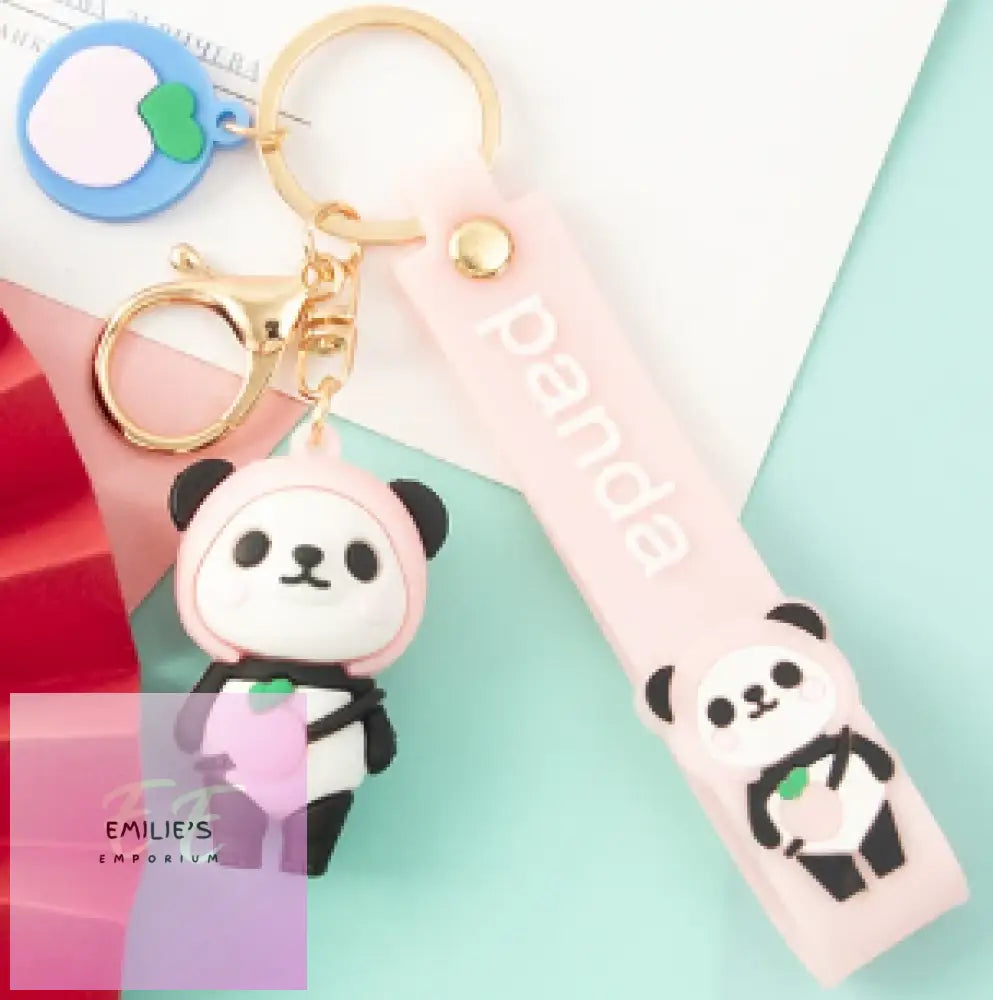 Panda Key Rings- Choices Pink Gear