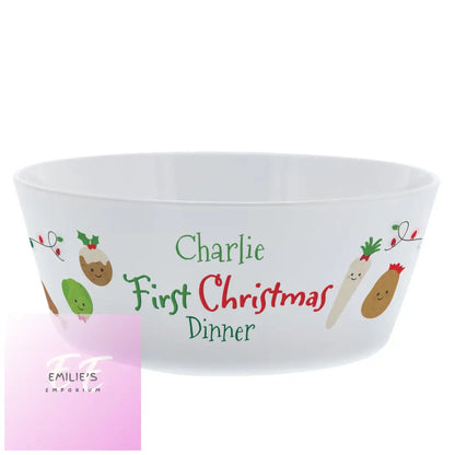 Personalised 1St Christmas Dinner Plastic Bowl