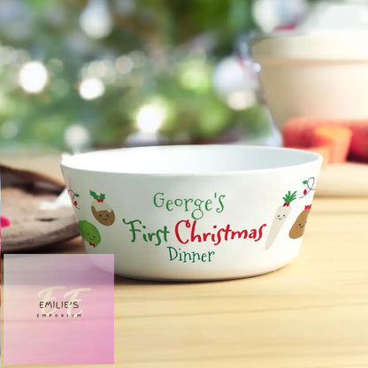 Personalised 1St Christmas Dinner Plastic Bowl