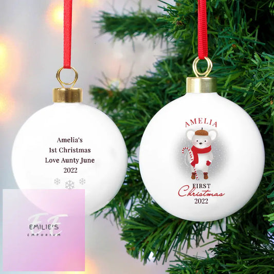 Personalised 1St Christmas Mouse Bauble