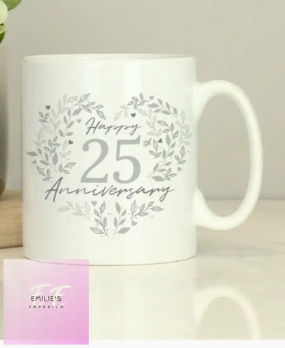 Personalised 25Th Silver Wedding Anniversary Mug