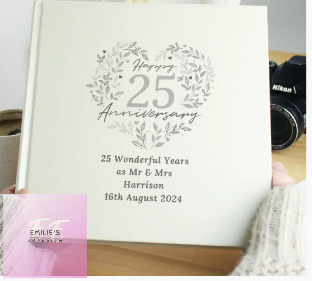 Personalised 25Th Silver Wedding Anniversary Photo Album