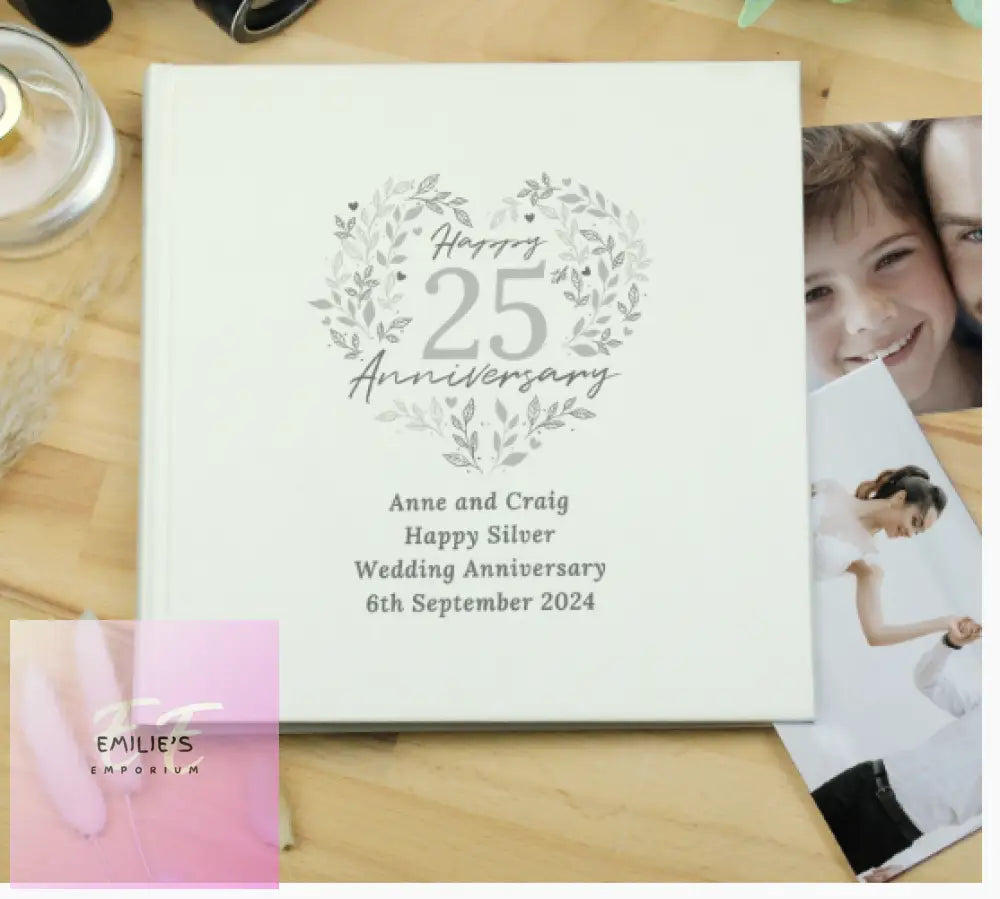 Personalised 25Th Silver Wedding Anniversary Photo Album