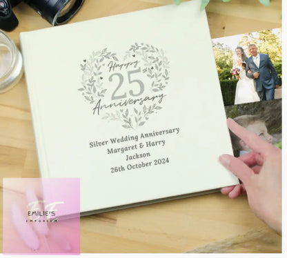 Personalised 25Th Silver Wedding Anniversary Photo Album