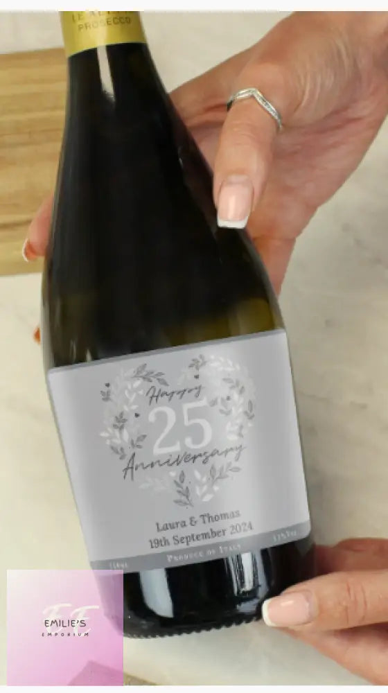 Personalised 25Th Silver Wedding Anniversary Prosecco