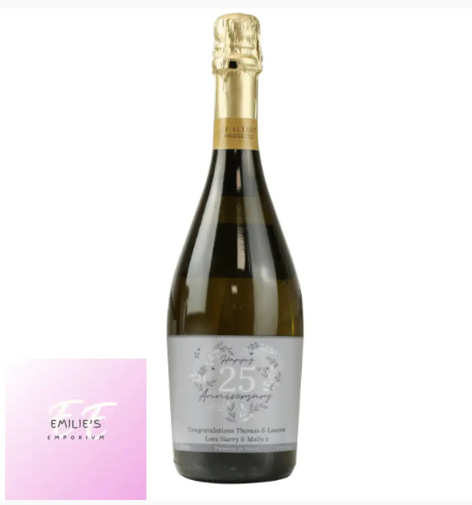 Personalised 25Th Silver Wedding Anniversary Prosecco