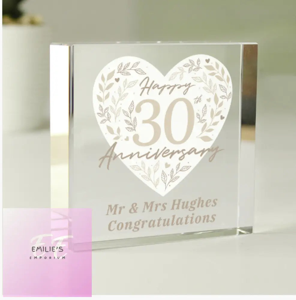 Personalised 30Th Pearl Wedding Anniversary Crystal Token