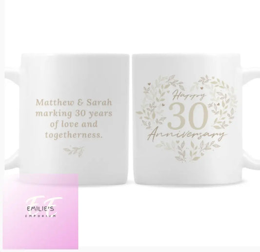 Personalised 30Th Pearl Wedding Anniversary Mug