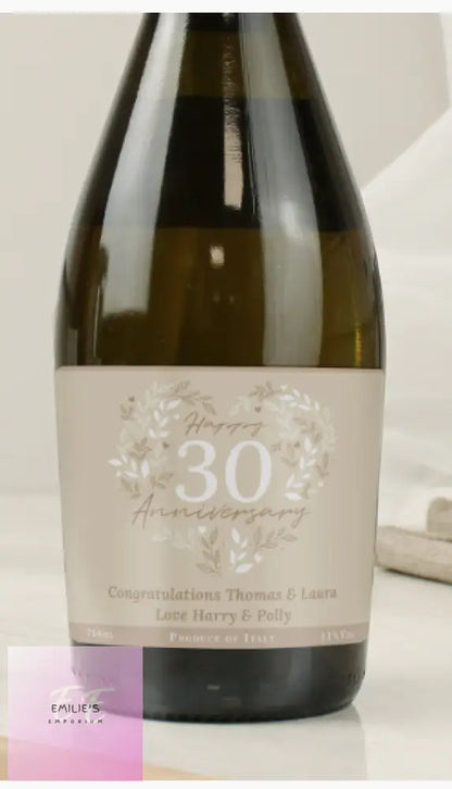 Personalised 30Th Pearl Wedding Anniversary Prosecco