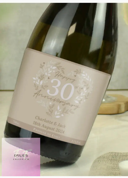 Personalised 30Th Pearl Wedding Anniversary Prosecco