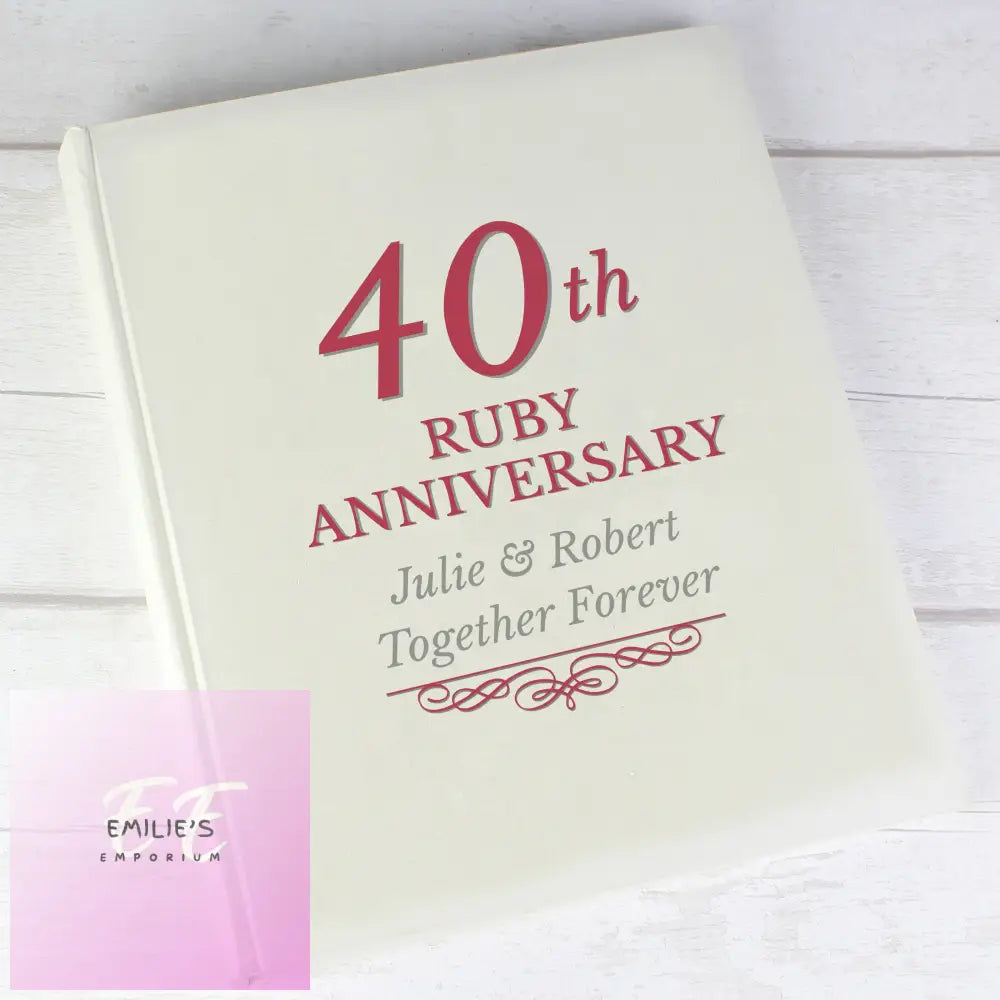 Personalised 40Th Ruby Anniversary Traditional Photo Album