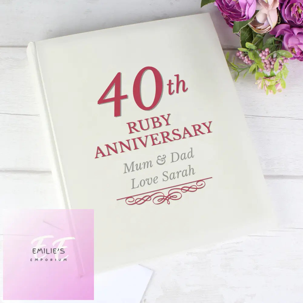 Personalised 40Th Ruby Anniversary Traditional Photo Album