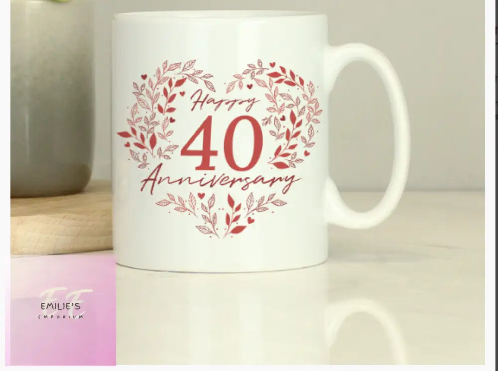 Personalised 40Th Ruby Wedding Anniversary Mug