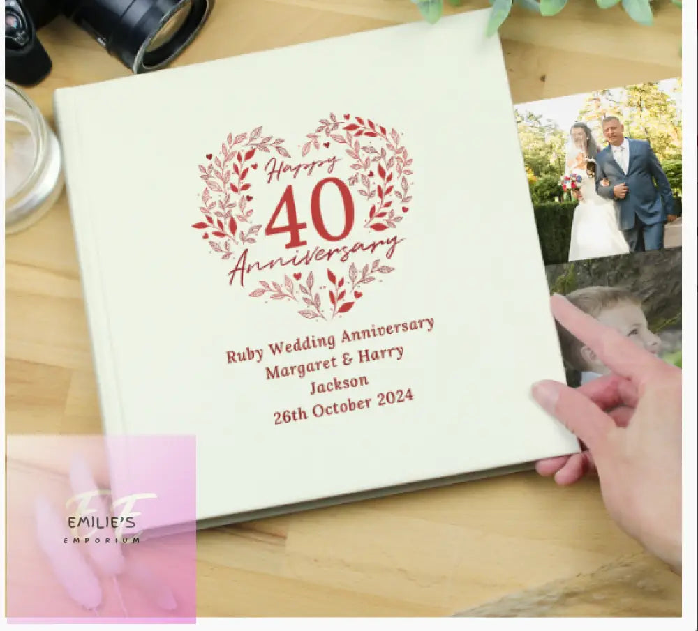 Personalised 40Th Ruby Wedding Anniversary Photo Album