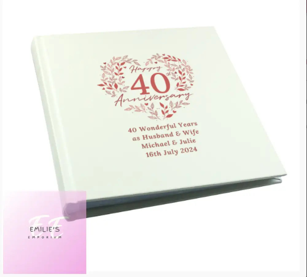 Personalised 40Th Ruby Wedding Anniversary Photo Album