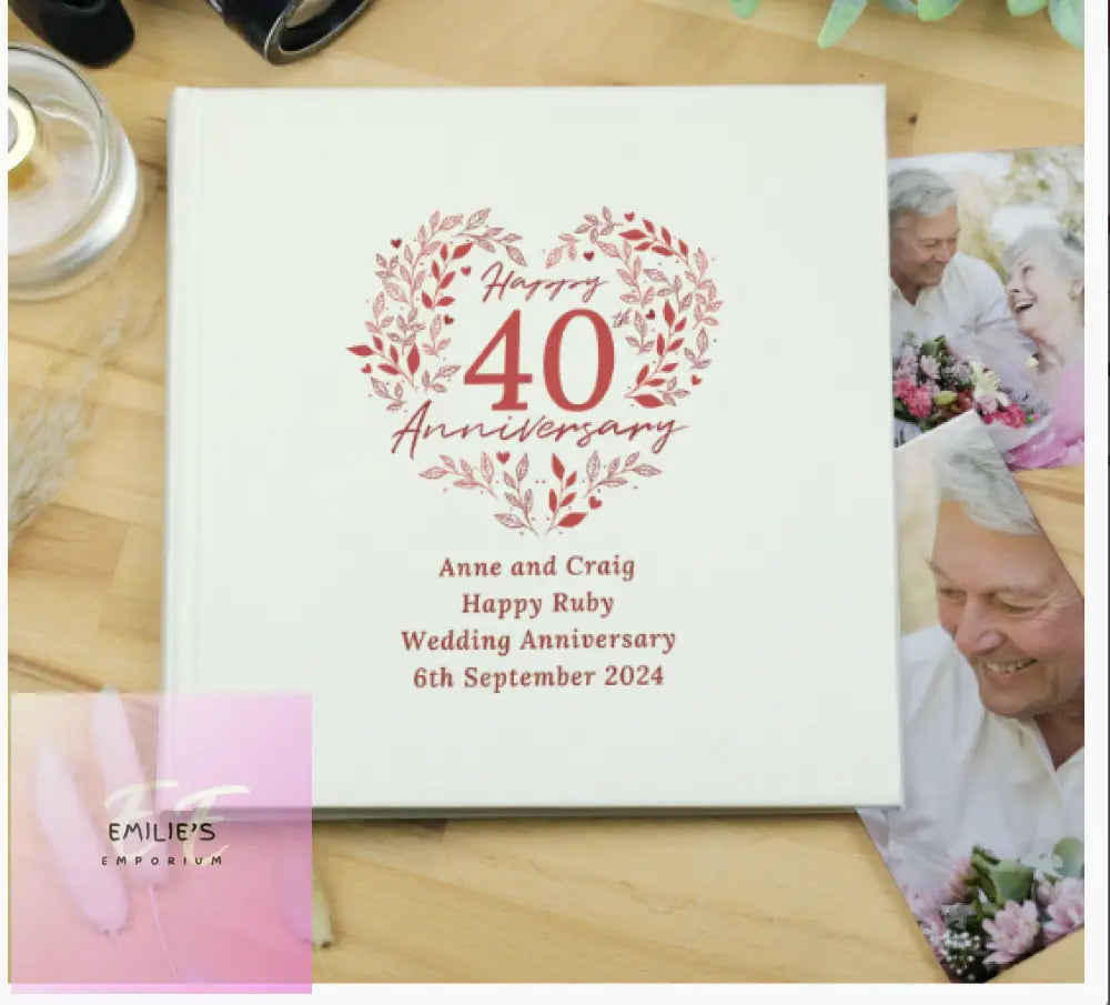 Personalised 40Th Ruby Wedding Anniversary Photo Album