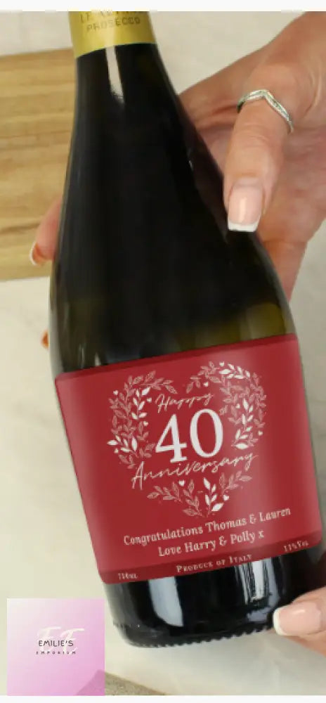 Personalised 40Th Ruby Wedding Anniversary Prosecco