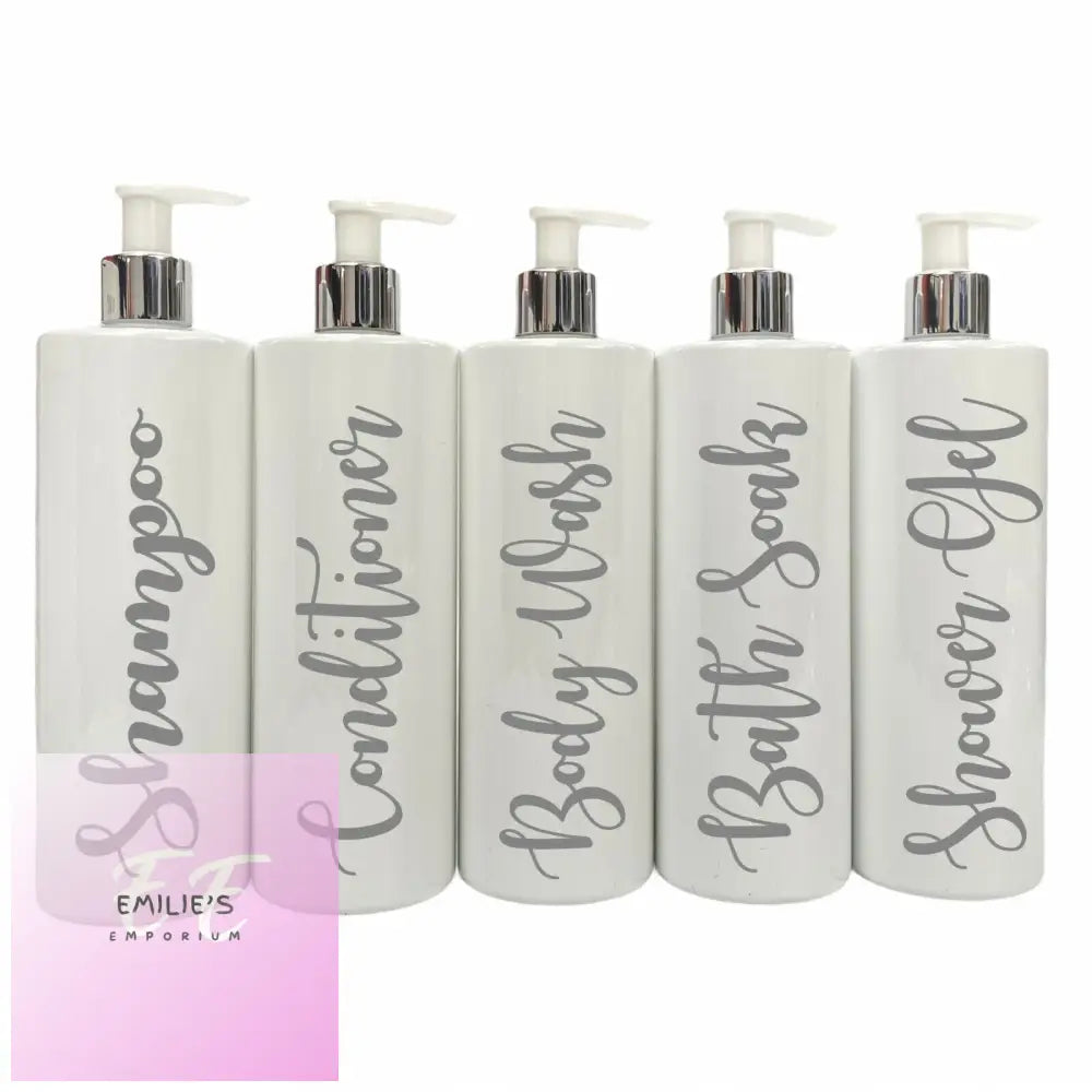 Personalised 500Ml Bottle White - (Choice Of Pump Colour And Design)