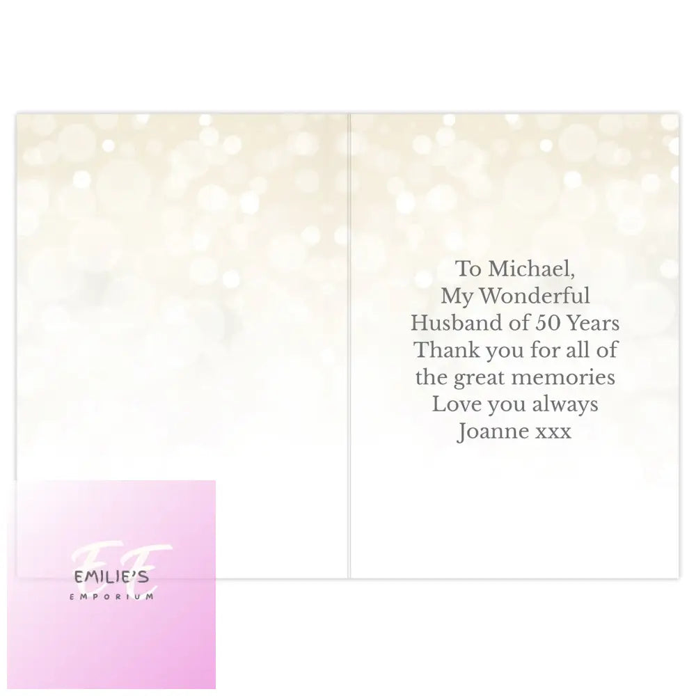 Personalised 50Th Golden Anniversary Card