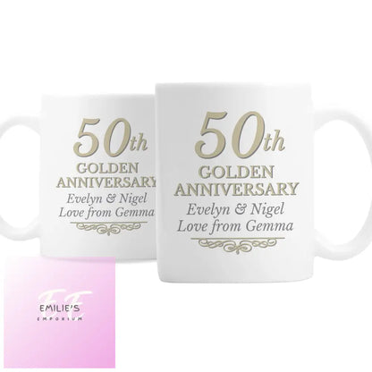 Personalised 50Th Golden Anniversary Mug Set