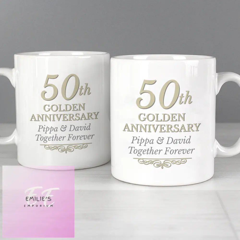 Personalised 50Th Golden Anniversary Mug Set