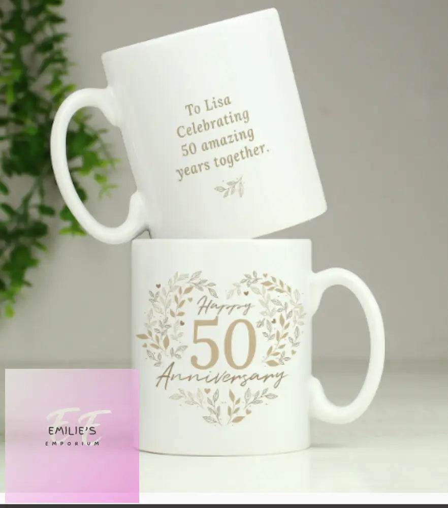 Personalised 50Th Golden Wedding Anniversary Mug
