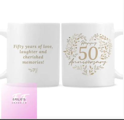 Personalised 50Th Golden Wedding Anniversary Mug