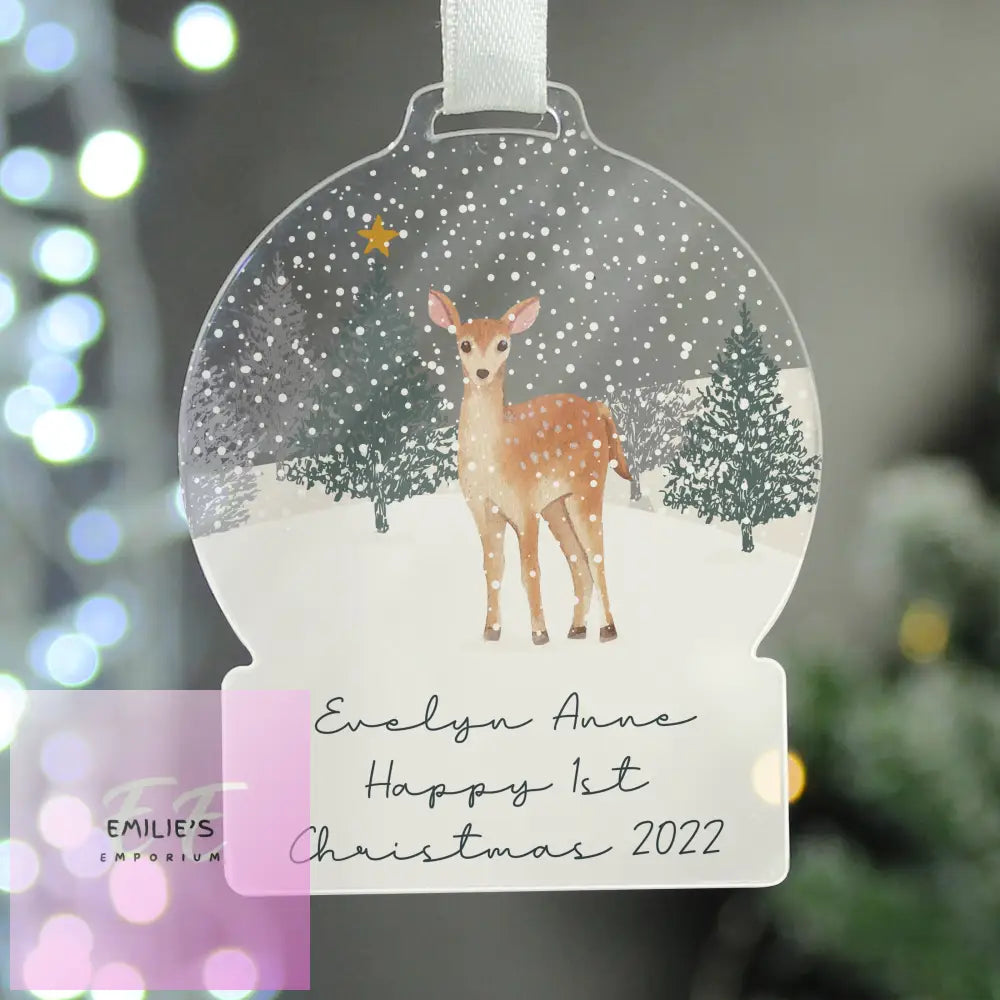 Personalised A Winters Night Acrylic Snowglobe Decoration