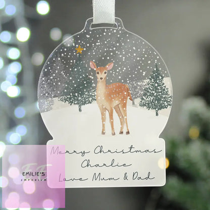 Personalised A Winters Night Acrylic Snowglobe Decoration