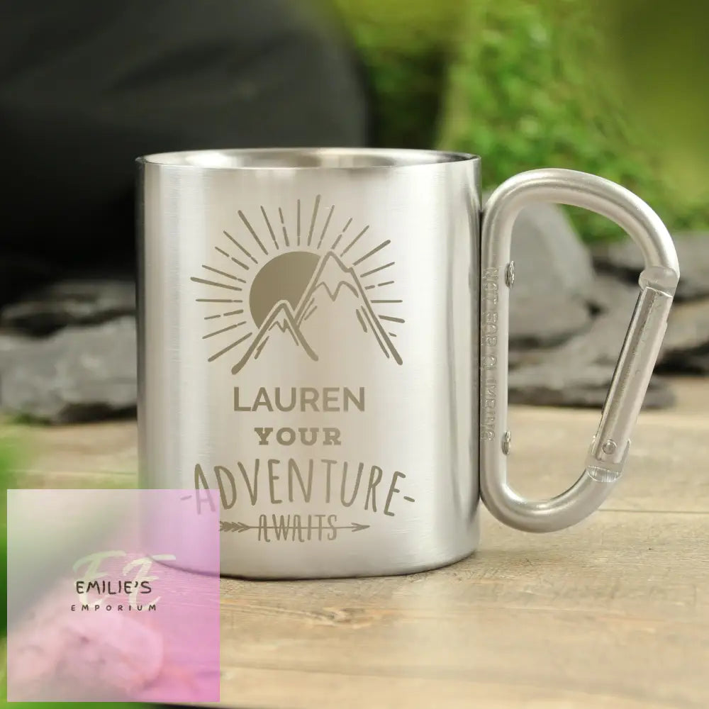 Personalised Adventure Awaits Stainless Steel Mug